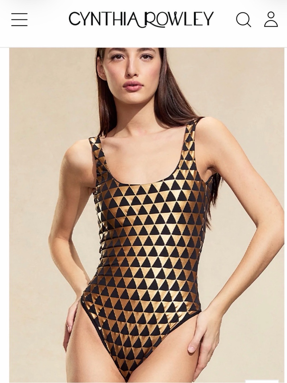 Cynthia Rowley Olympia Black Gold Foil One Piece Swimsuit NWT SIZE MEDIUM